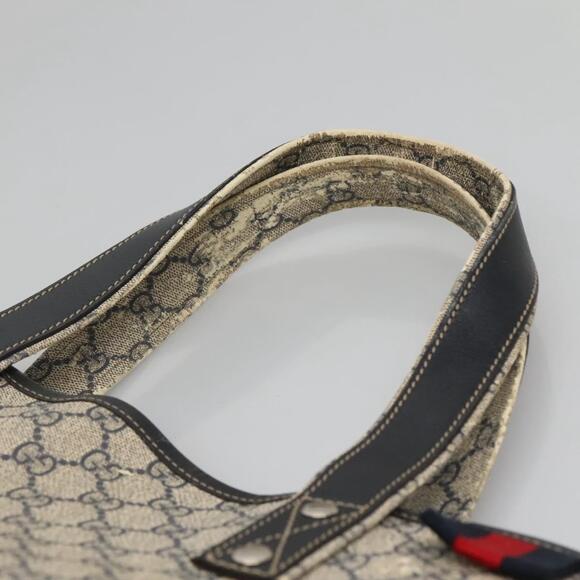 GUCCI GG Supreme Sherry Line Tote Bag Pvc Navy Silver - Picture 8 of 16